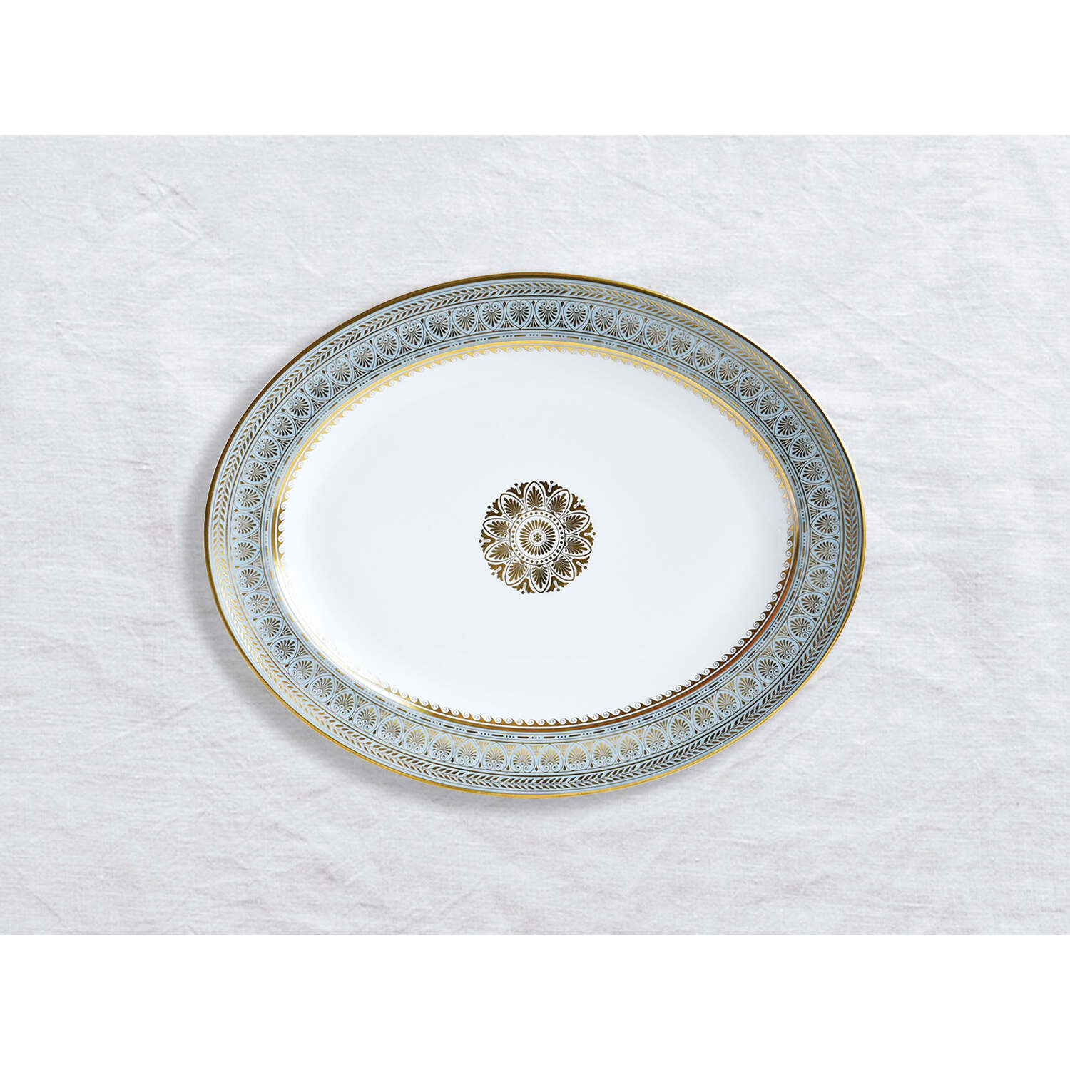 Bernardaud Oval platter 13", Limoges porcelain, Elysee collection, on a white background