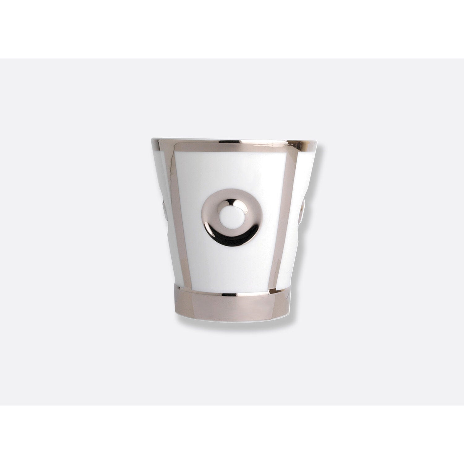 Bernardaud Goblet 8.5 oz silver in Silver, Limoges porcelain, Eolie Goblets collection, on a white background