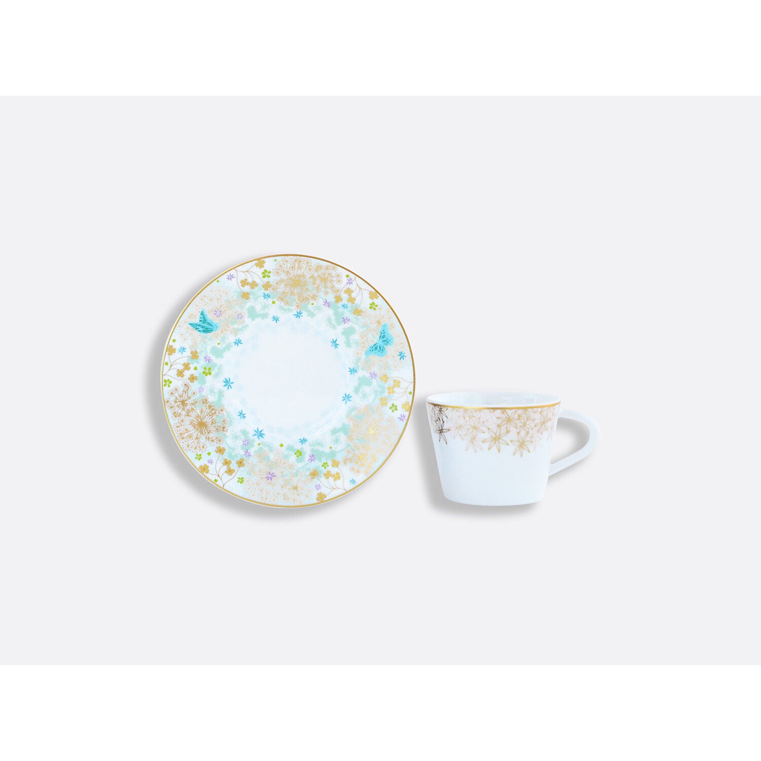 Bernardaud Espresso cup and saucer gift box - 2 Oz, Limoges porcelain, Féerie collection, detail view