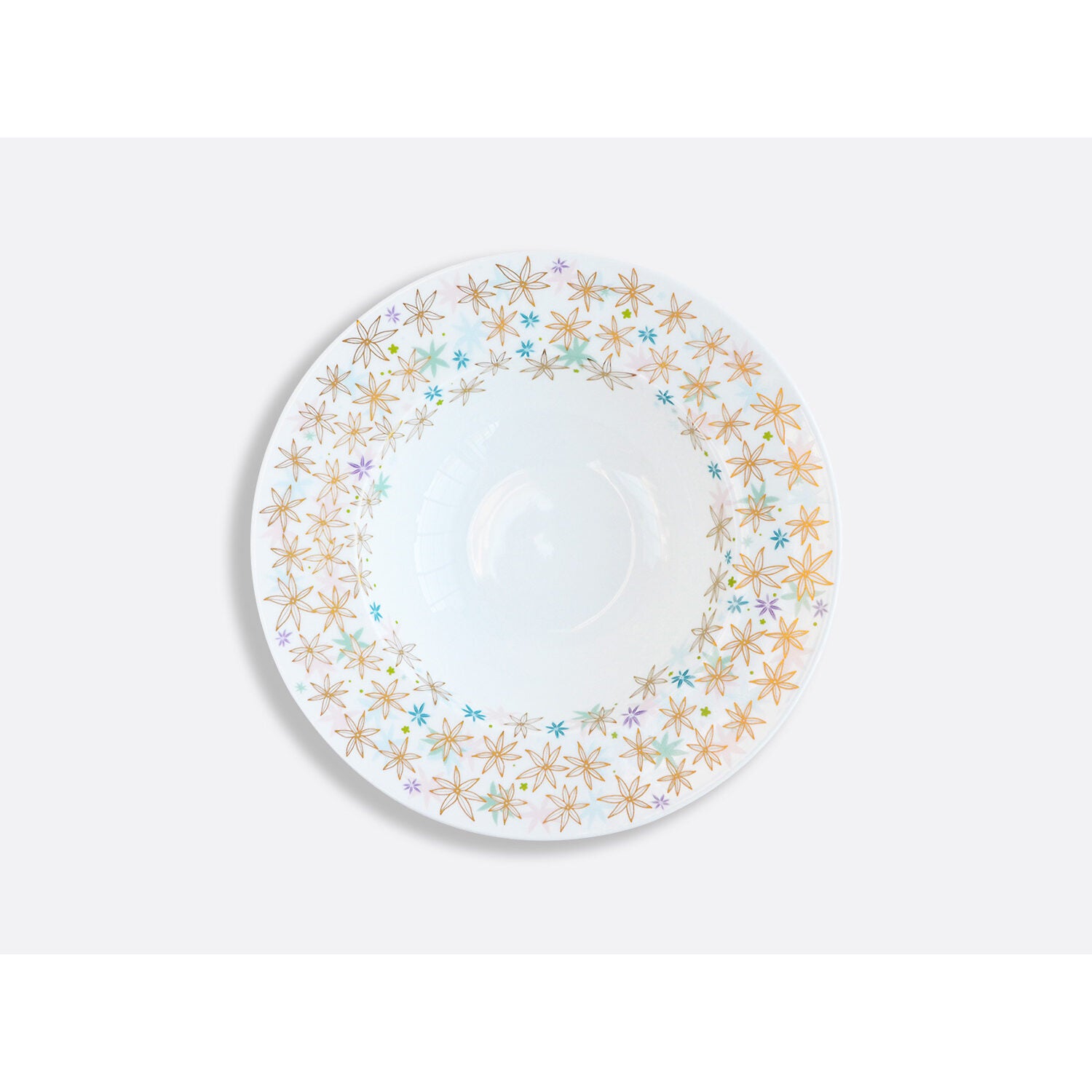 Bernardaud Rim soup plate, Limoges porcelain, Féerie collection, on a white background