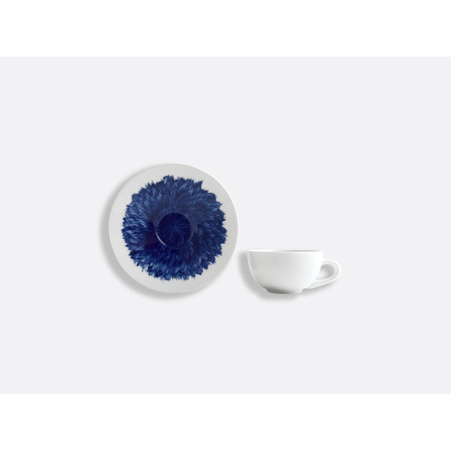 Bernardaud Espresso cup and saucer 3.5 oz, Limoges porcelain, In Bloom collection, on a white background