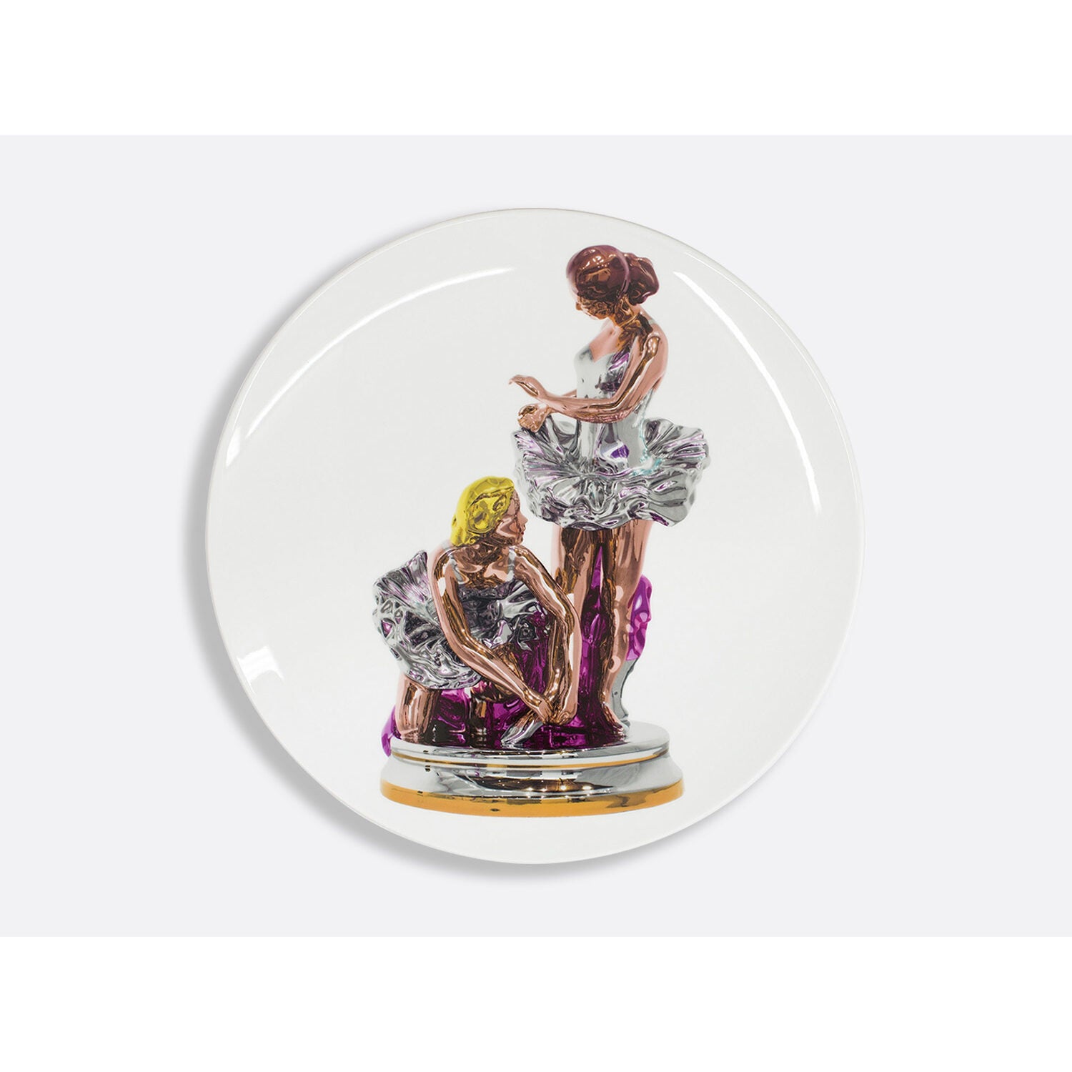 Bernardaud Coupe service plate 12.2", Limoges porcelain, Jeff Koons collection, on a white background