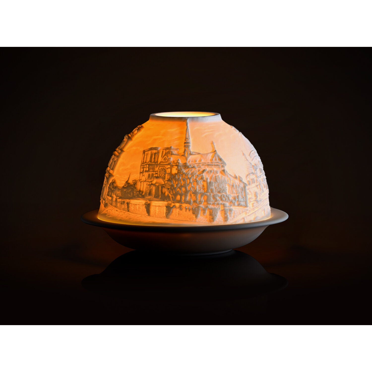 Bernardaud Churches of Paris Led, Limoges porcelain, LED Votivelights collection, detail view