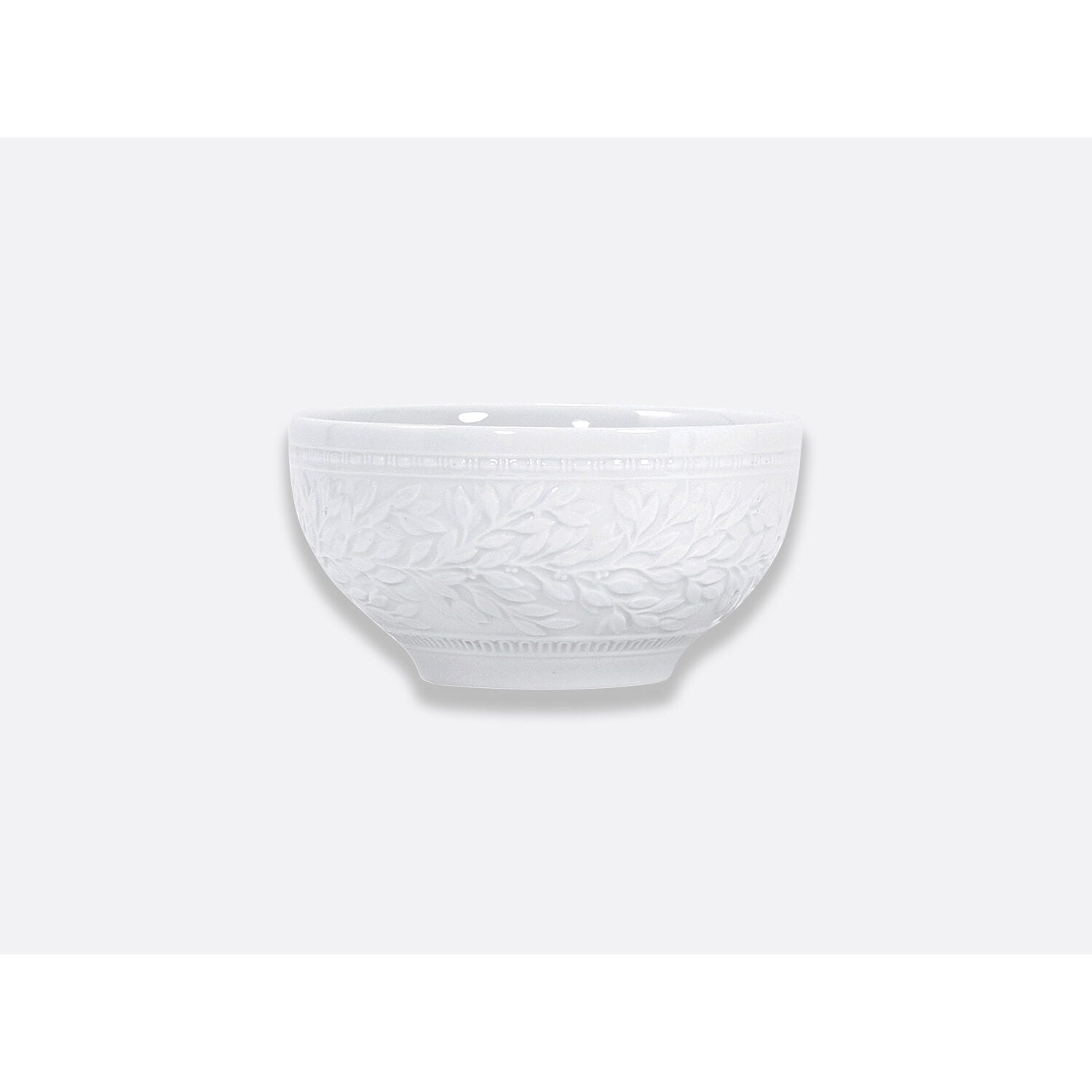 Bernardaud Rice bowl 5.5", Limoges porcelain, Louvre collection, on a white background