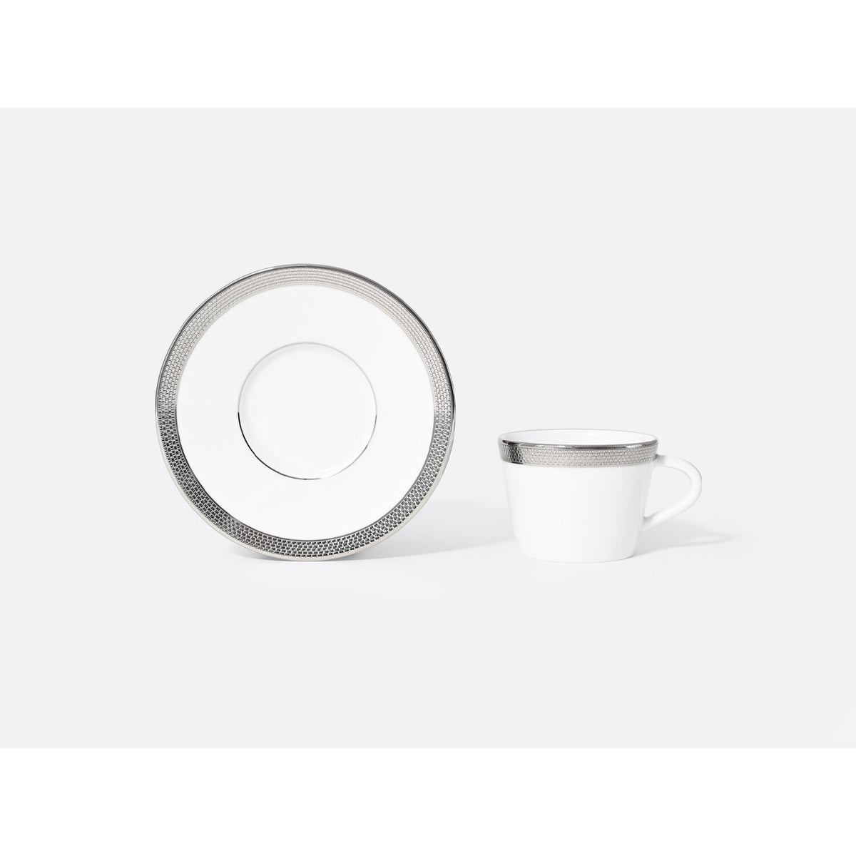 Bernardaud Maille Platine Espresso Cup and Saucer Gift Box 2 oz