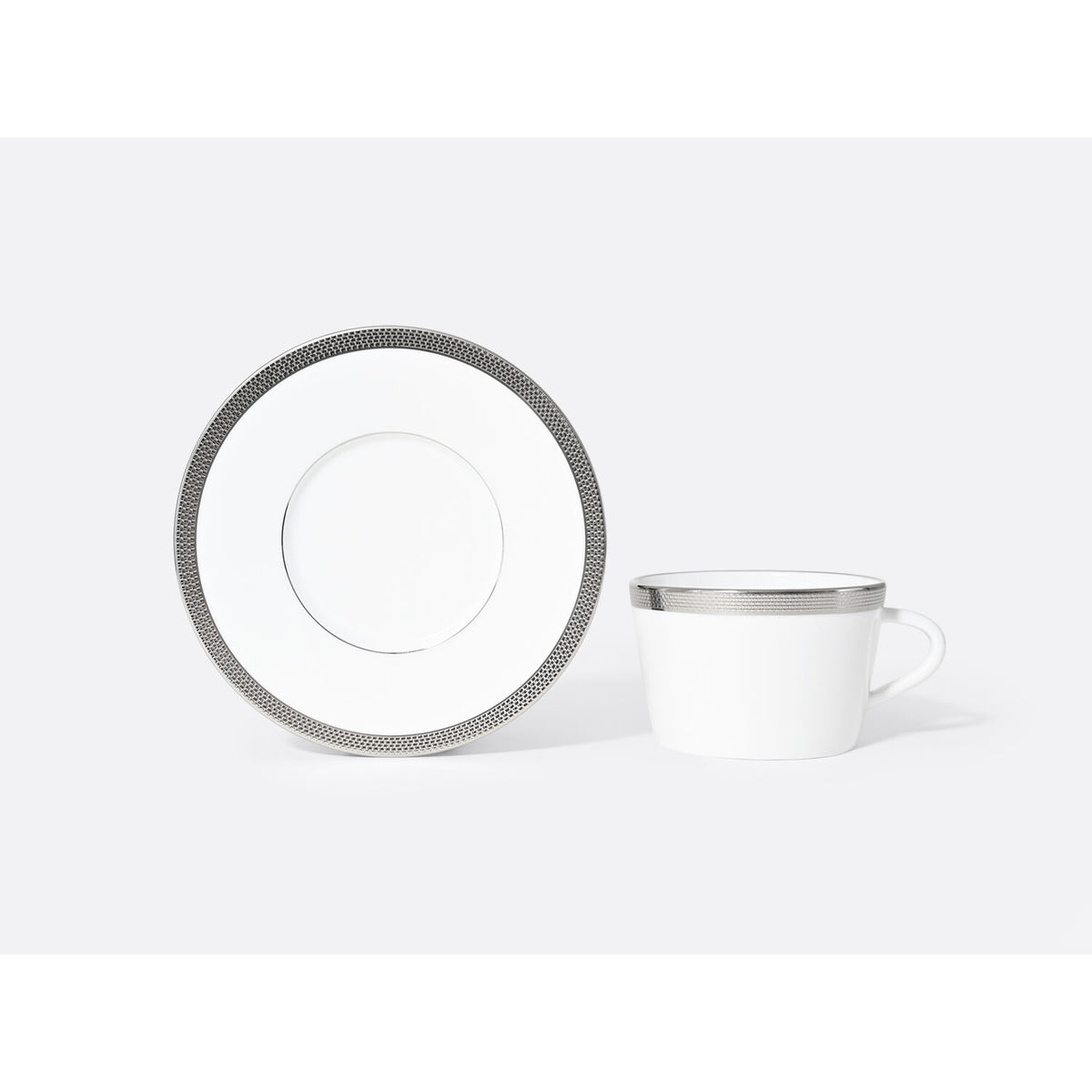 Bernardaud Maille Platine Tea Cup and Saucer Gift Box 4.5 oz