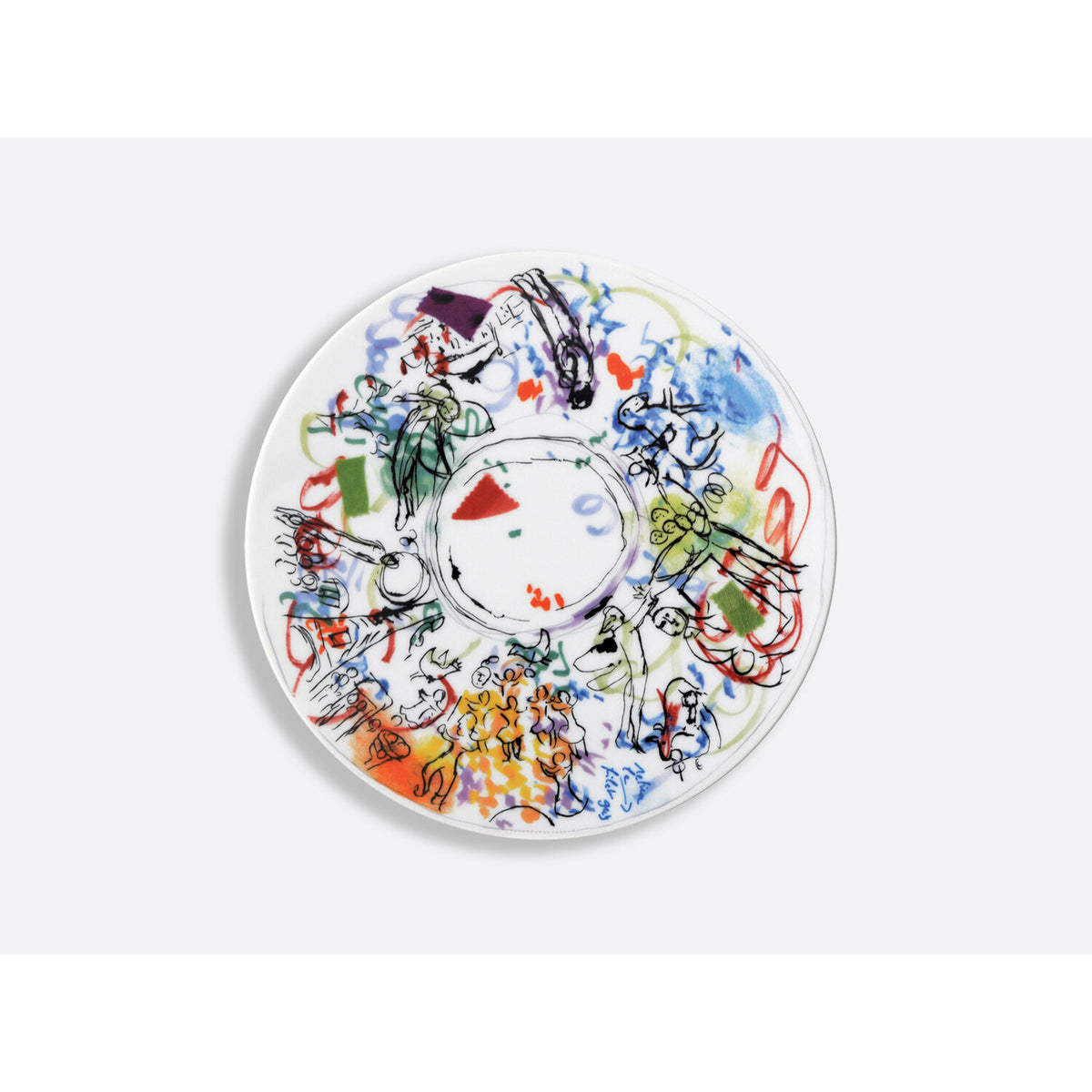 Bernardaud Marc Chagall Gift Box Set of 6 Salad Plates "Sketch for the Opéra Garnier Ceiling" 8.3", view 6
