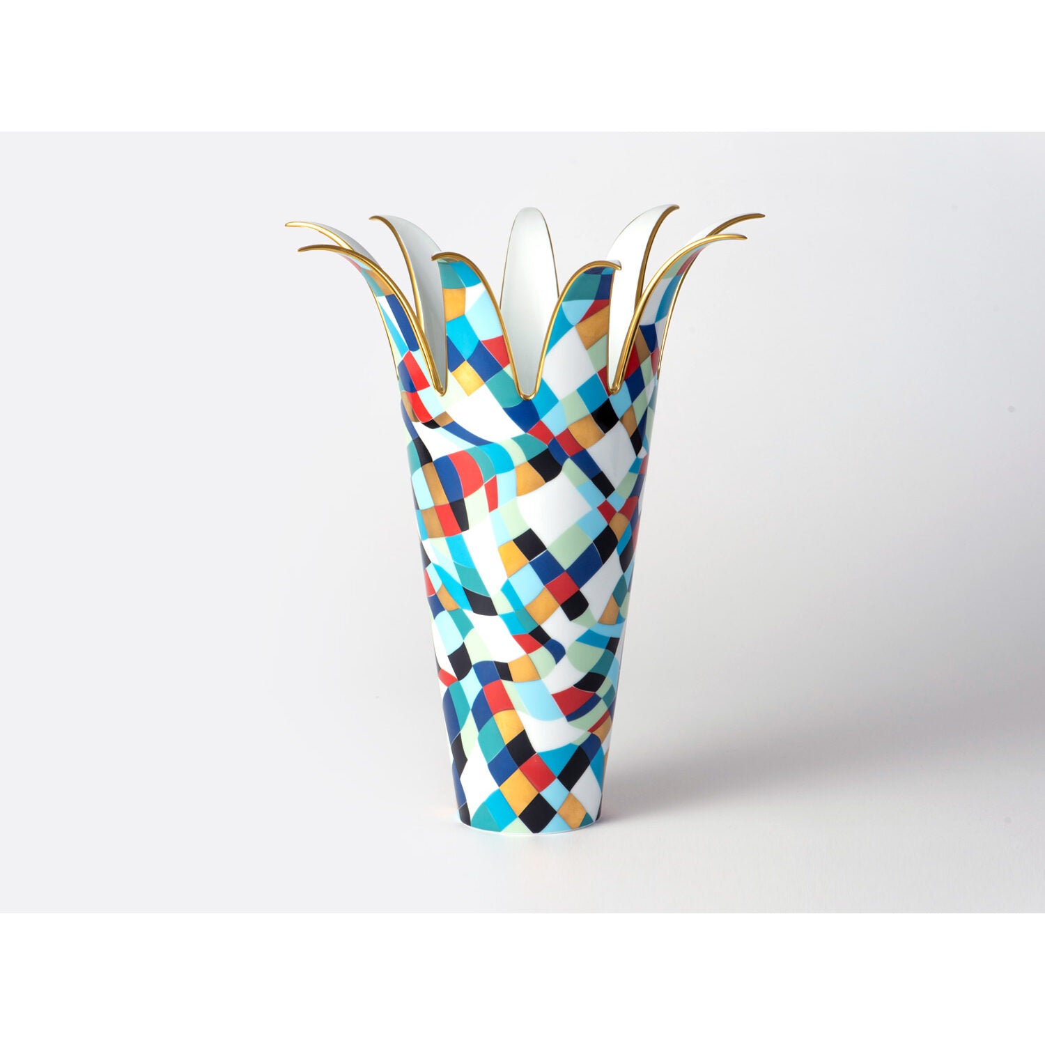 Bernardaud Vase H. 14.6", Limoges porcelain, Marco Mencacci collection, on a white background