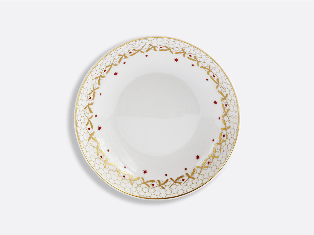 Bernardaud Coupe soup plate 7.5", Limoges porcelain, Noël collection, on a white background