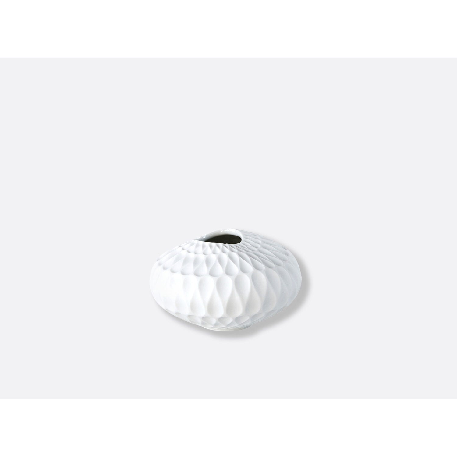 Bernardaud Organic shape small vase in bisque porcelain H. 2.4", Limoges porcelain, Vases collection, on a white background