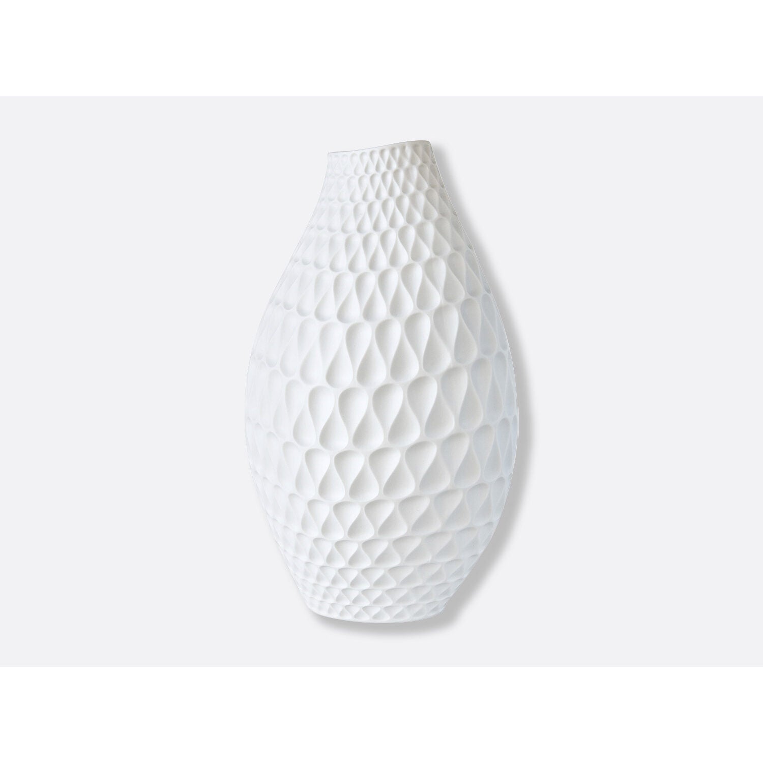 Bernardaud Organic shape vase in bisque porcelain H. 11.8", Limoges porcelain, Vases collection, on a white background