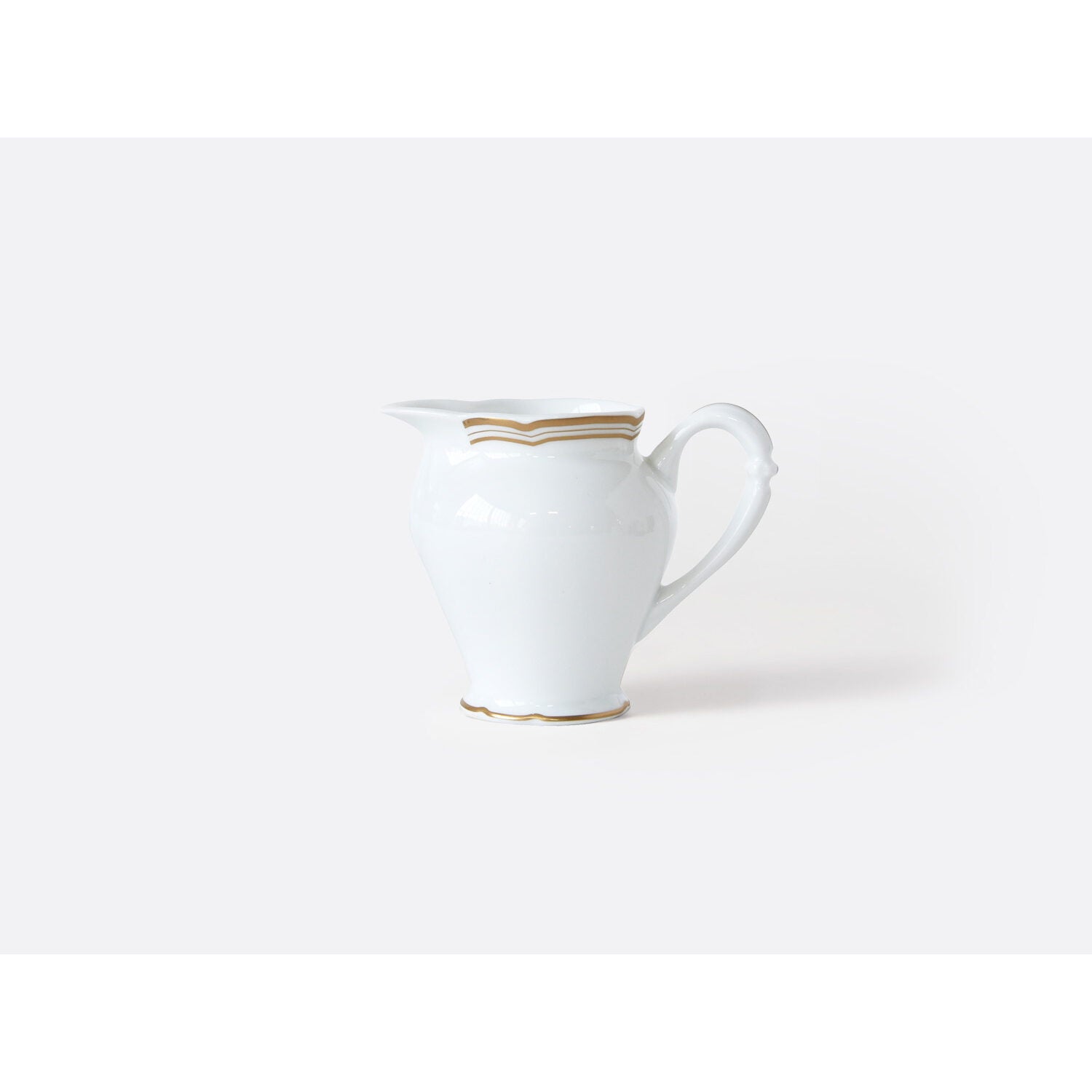 Bernardaud Creamer 3.4 oz, Limoges porcelain, Pompadour collection, on a white background