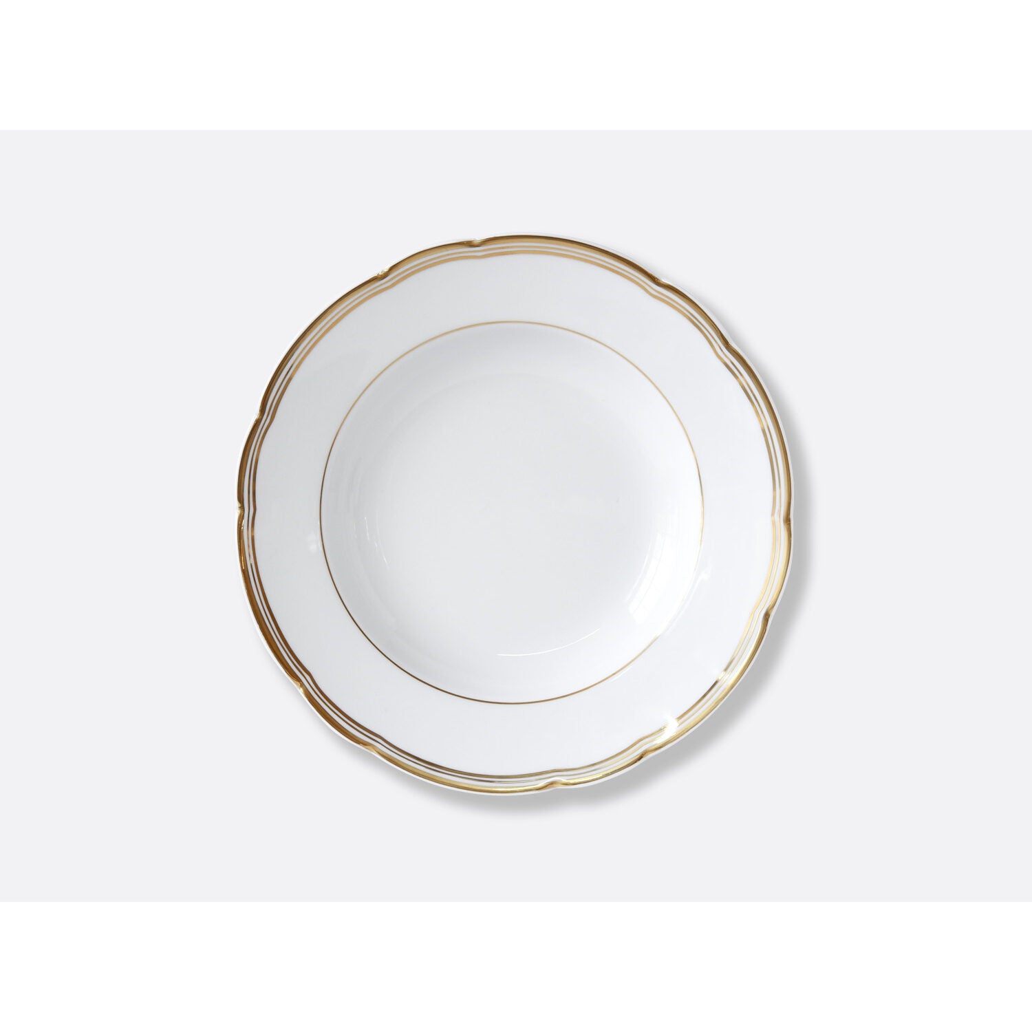 Bernardaud Rim soup 9", Limoges porcelain, Pompadour collection, on a white background