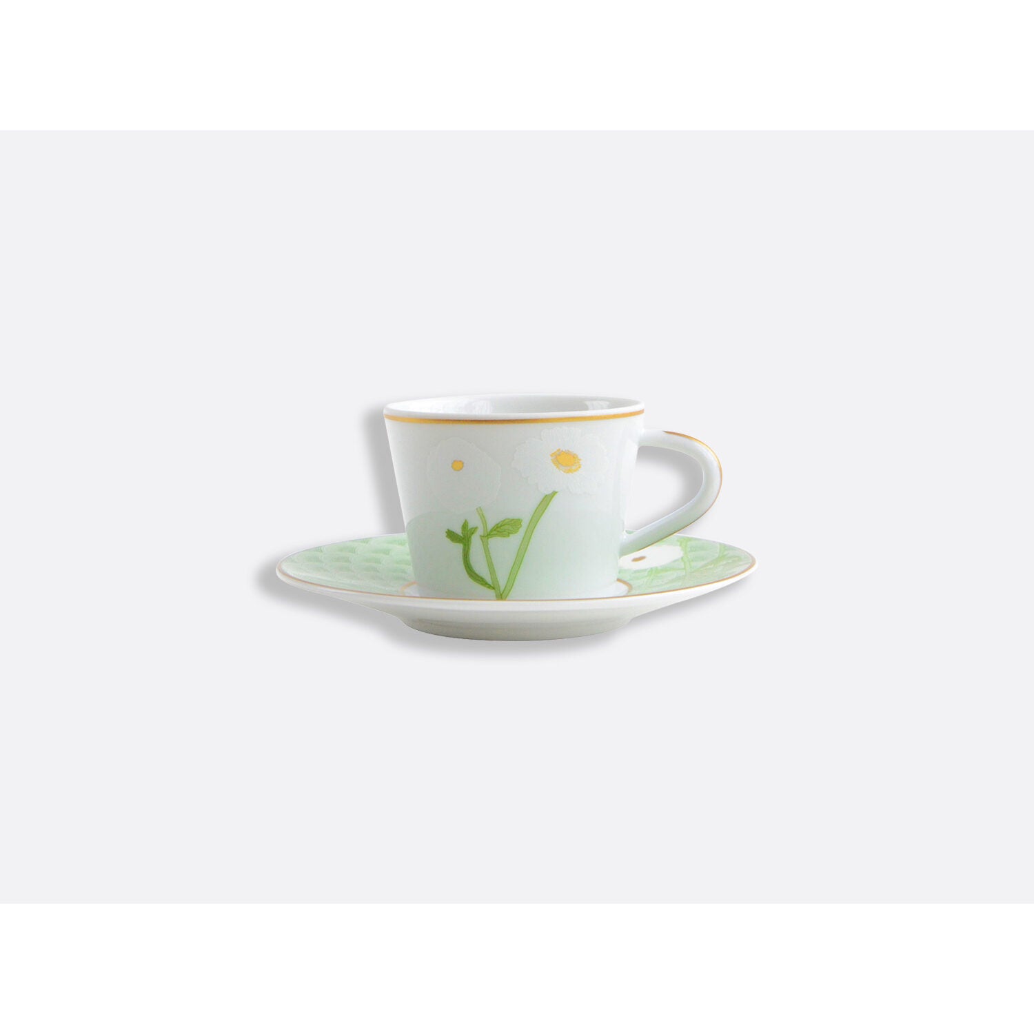 Bernardaud Espresso cup and saucer 2.1 oz, Limoges porcelain, Praiana collection, detail view