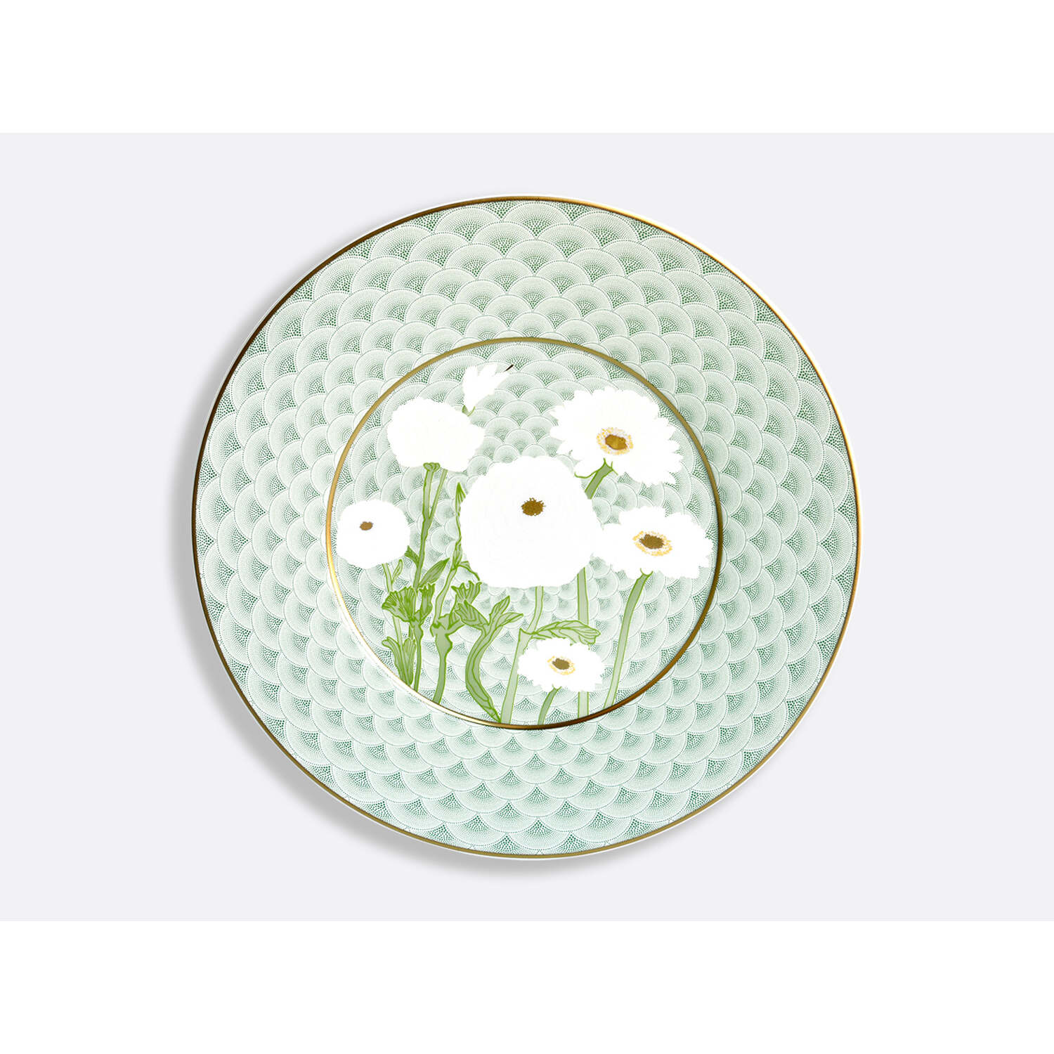Bernardaud Service plate 12.2", Limoges porcelain, Praiana collection, on a white background