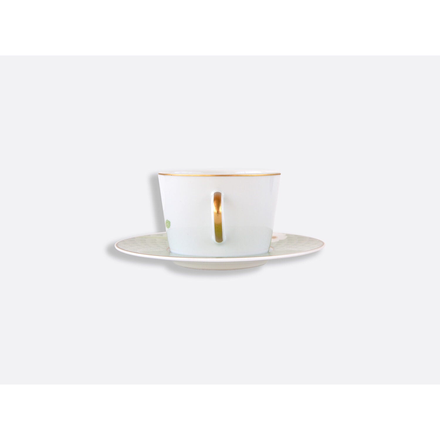 Bernardaud Tea cup and saucer 5 oz, Limoges porcelain, Praiana collection, detail view