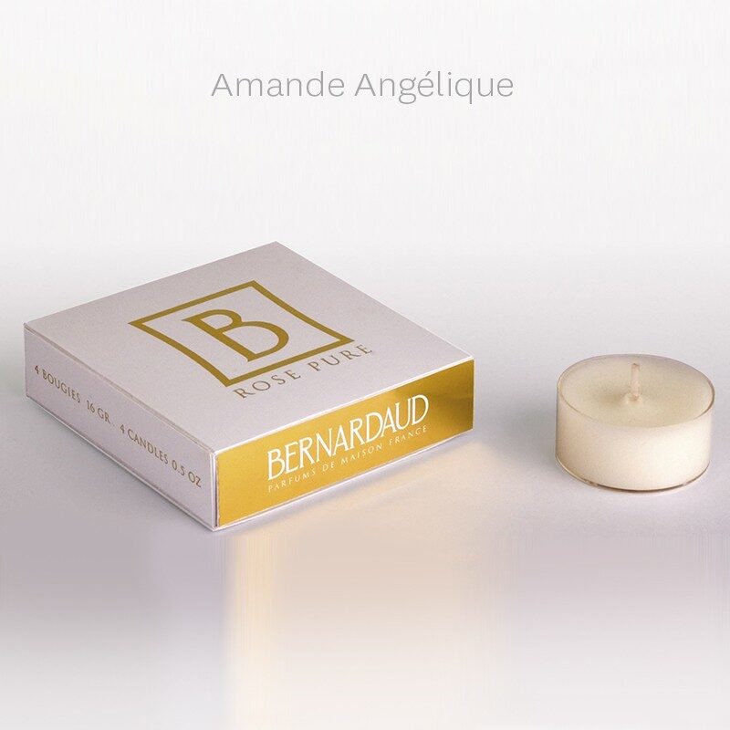 Bernardaud Refill for votivelights - box of 4 angelic almond, Limoges porcelain, on a white background