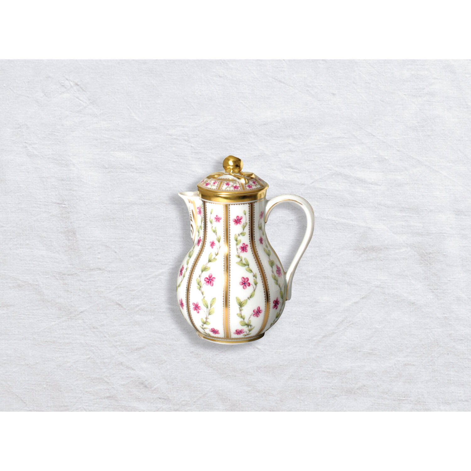 Bernardaud Creamer 8 oz, Limoges porcelain, Roseraie collection, on a white background