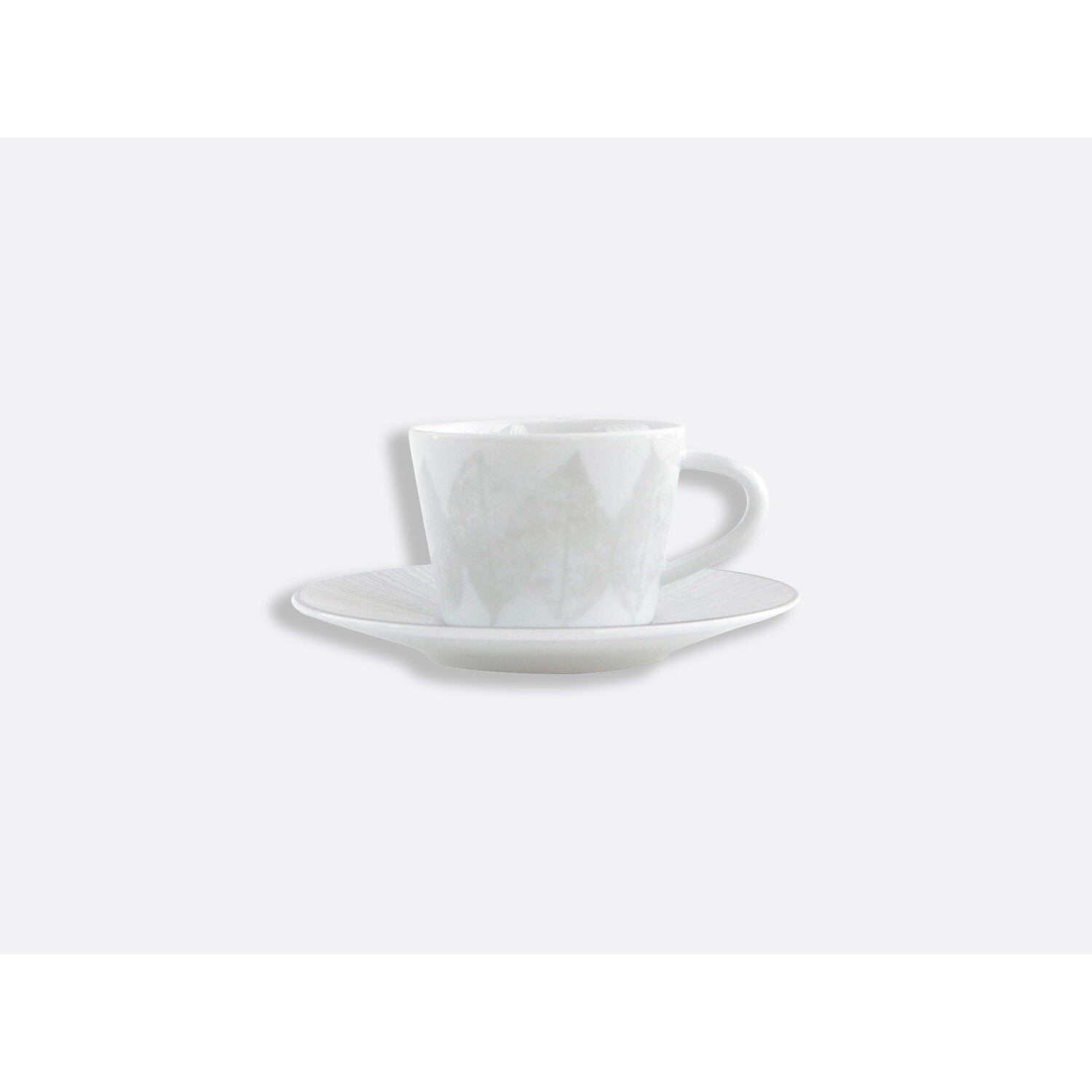 Bernardaud Espresso cup & saucer 3 oz, Limoges porcelain, Silva collection, detail view