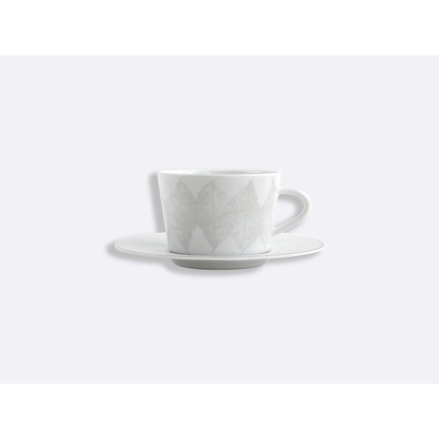 Bernardaud Tea cup & saucer 5 oz, Limoges porcelain, Silva collection, detail view