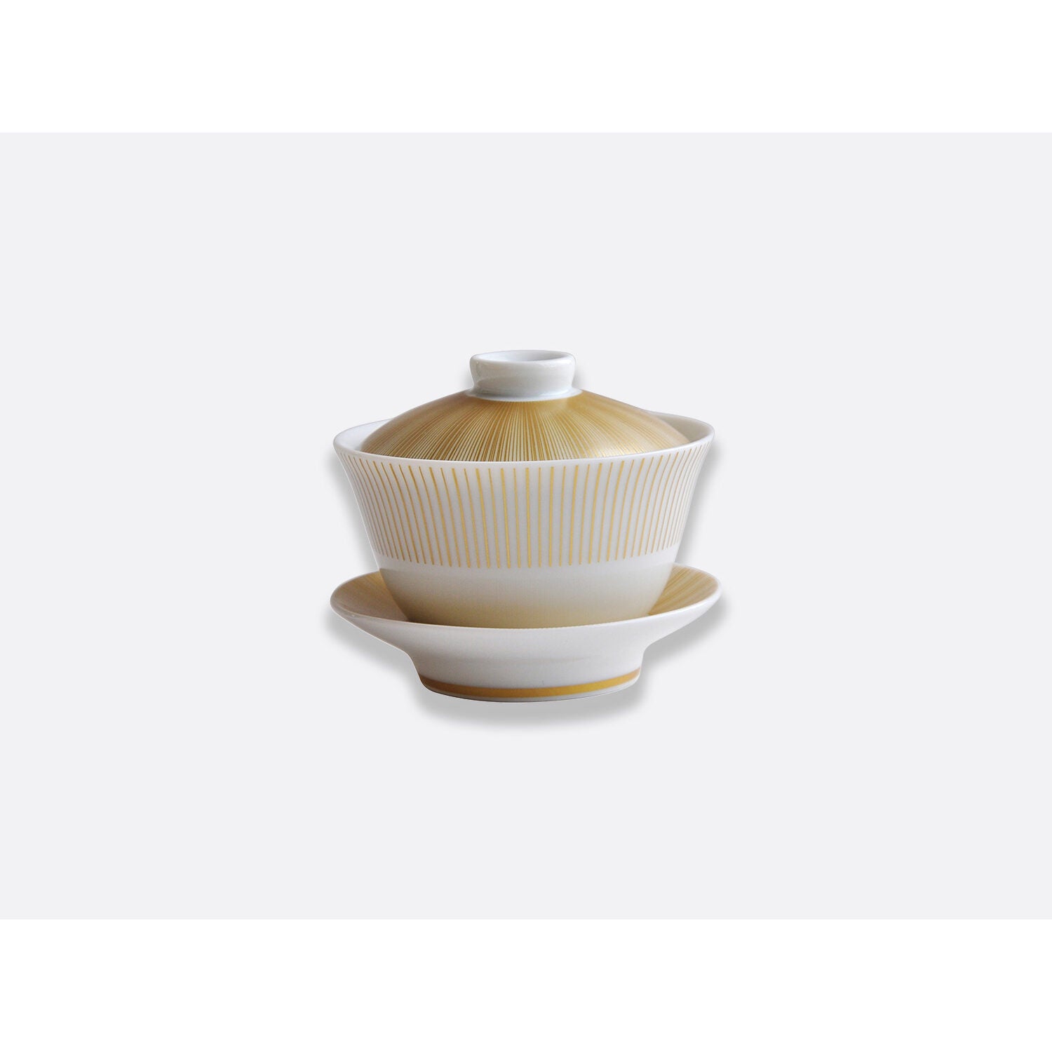 Bernardaud Small covered cup 3.5 oz, Limoges porcelain, Sol collection, on a white background