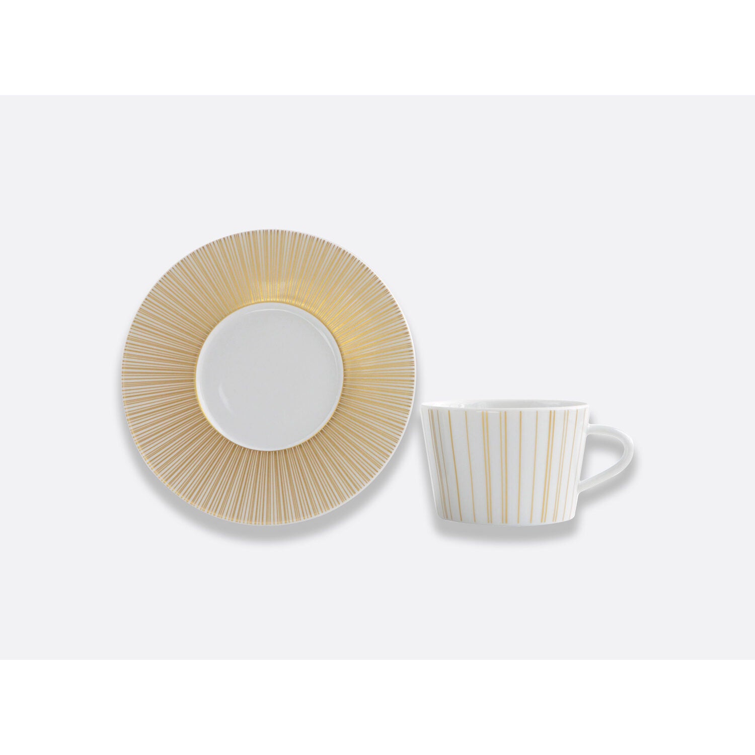 Bernardaud Tea cup and saucer gift box - 7 oz, Limoges porcelain, Sol collection, detail view
