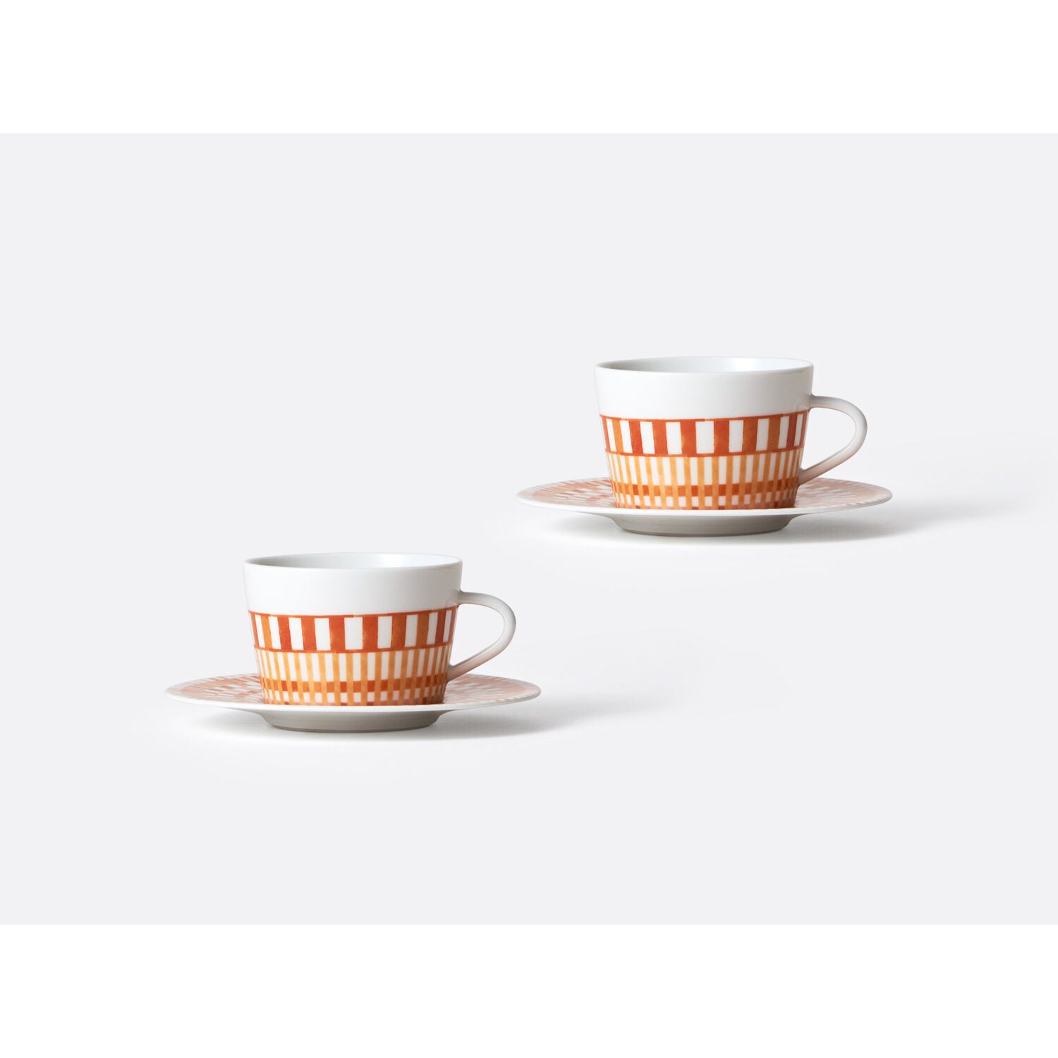 Bernardaud Tea cup and saucer gift box 5 oz, Limoges porcelain, Terra Rosa collection, detail view