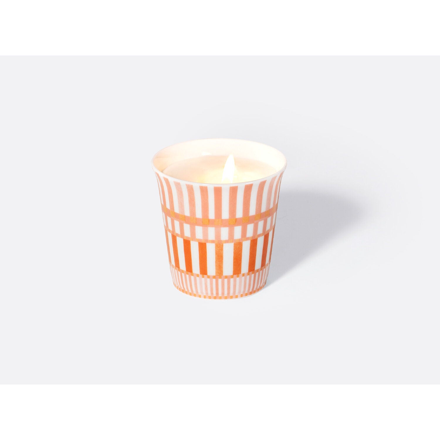 Bernardaud Tumbler 3.5" + candle home fragrance 200 gr, Limoges porcelain, Terra Rosa collection, on a white background