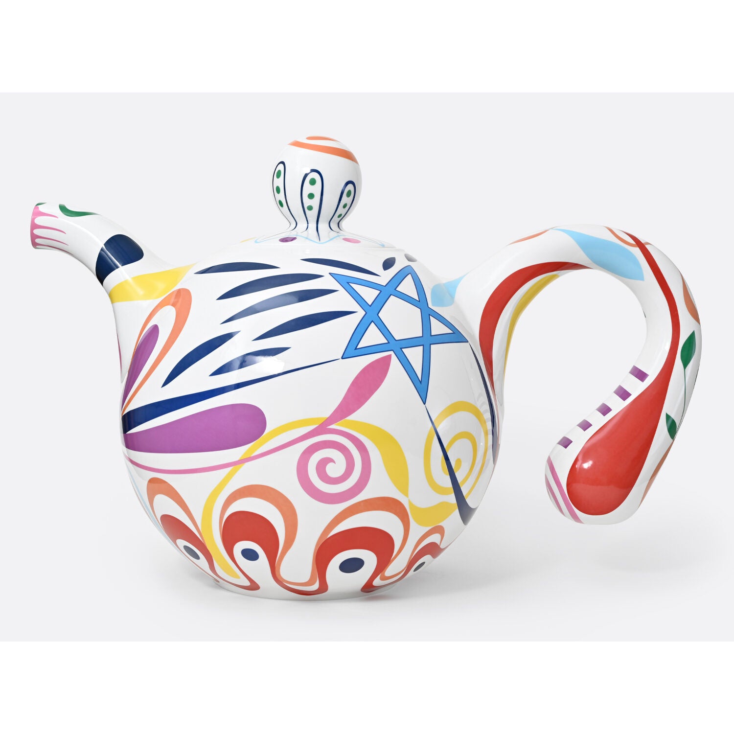 Bernardaud Théière XL, Limoges porcelain, Thé Dansant collection, on a white background