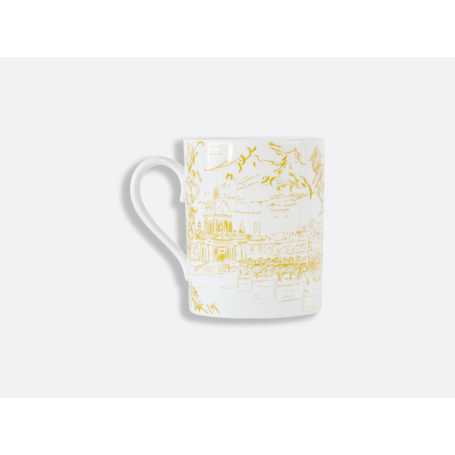 Bernardaud Mug Yellow 10 oz, Limoges porcelain, Tout Paris collection, detail view