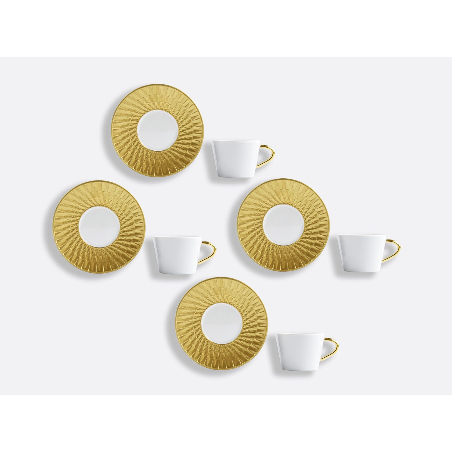 Bernardaud Espresso cup and saucer gift box - 2.8 Oz, Limoges porcelain, Twist Or & Platine collection, detail view