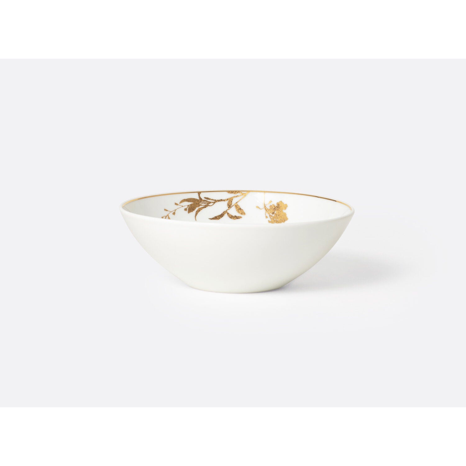 Bernardaud Cereal bowl 10 oz, Limoges porcelain, Végétal Or collection, on a white background