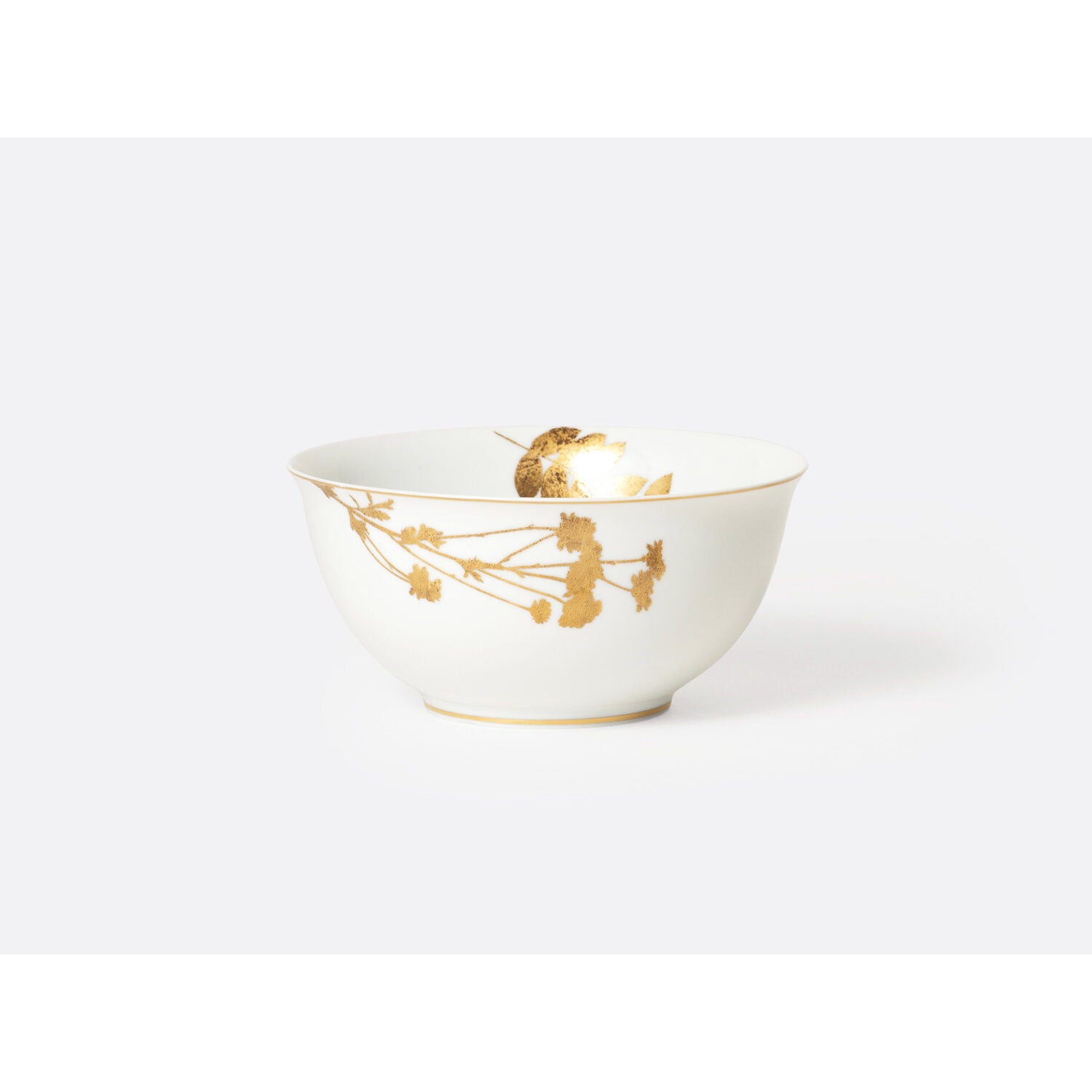 Bernardaud Noodle bowl 17 oz, Limoges porcelain, Végétal Or collection, on a white background