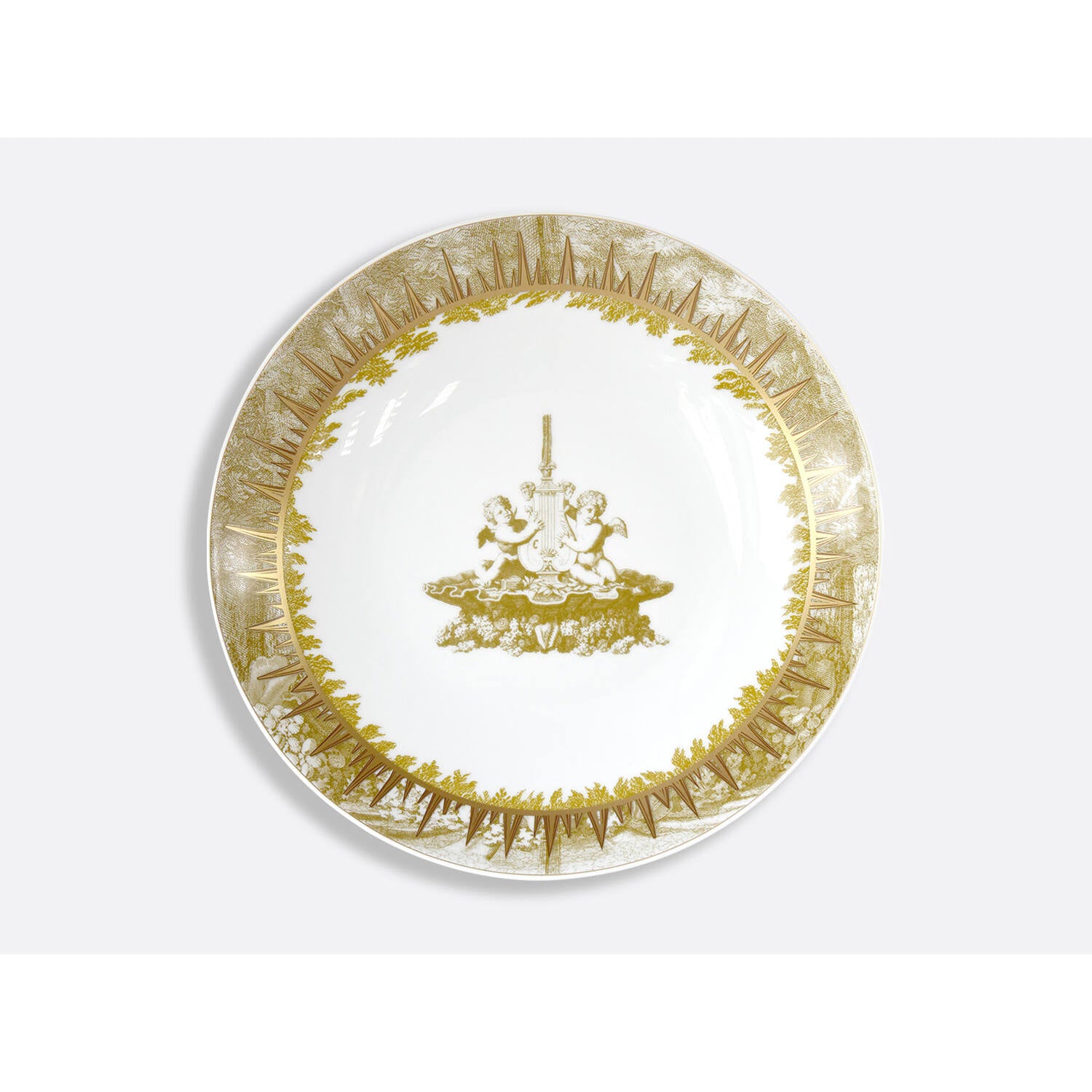 Bernardaud Deep round dish 11.5", Limoges porcelain, Versailles Enchanté collection, on a white background