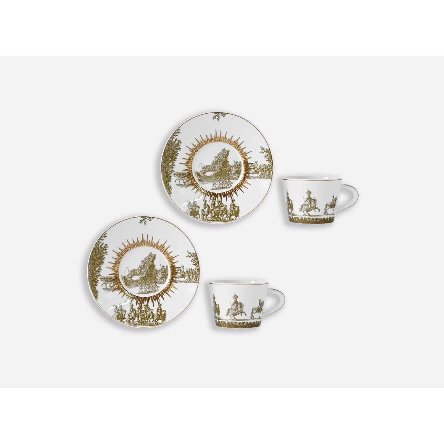 Bernardaud Espresso cup and saucer gift box - 2.1 oz, Limoges porcelain, Versailles Enchanté collection, detail view