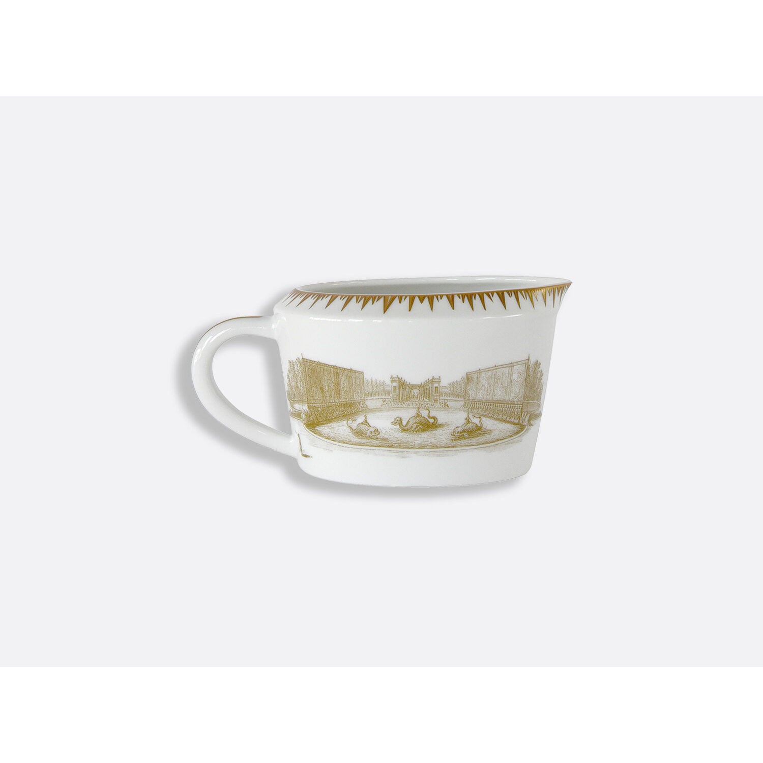 Bernardaud Gravy boat 10 oz, Limoges porcelain, Versailles Enchanté collection, detail view