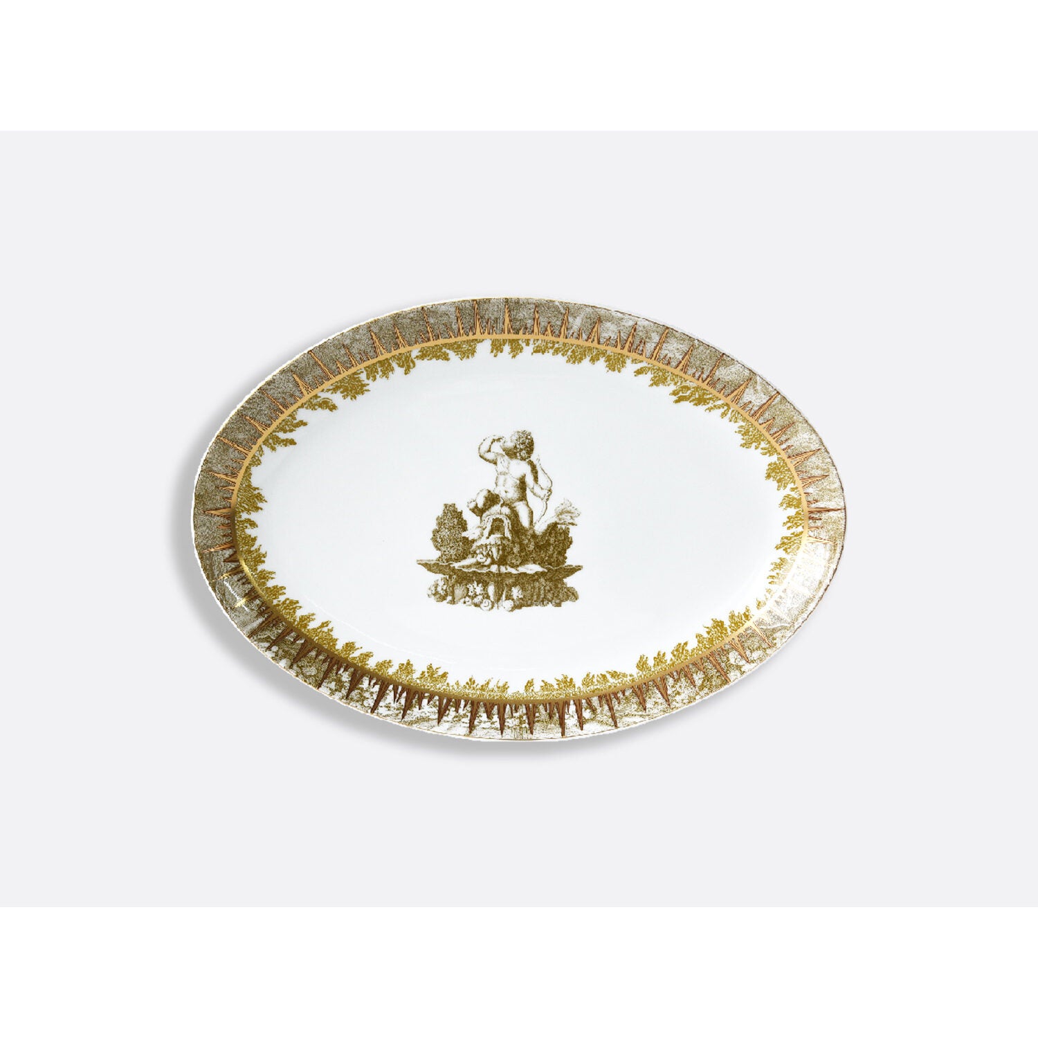Bernardaud Oval platter 13", Limoges porcelain, Versailles Enchanté collection, on a white background