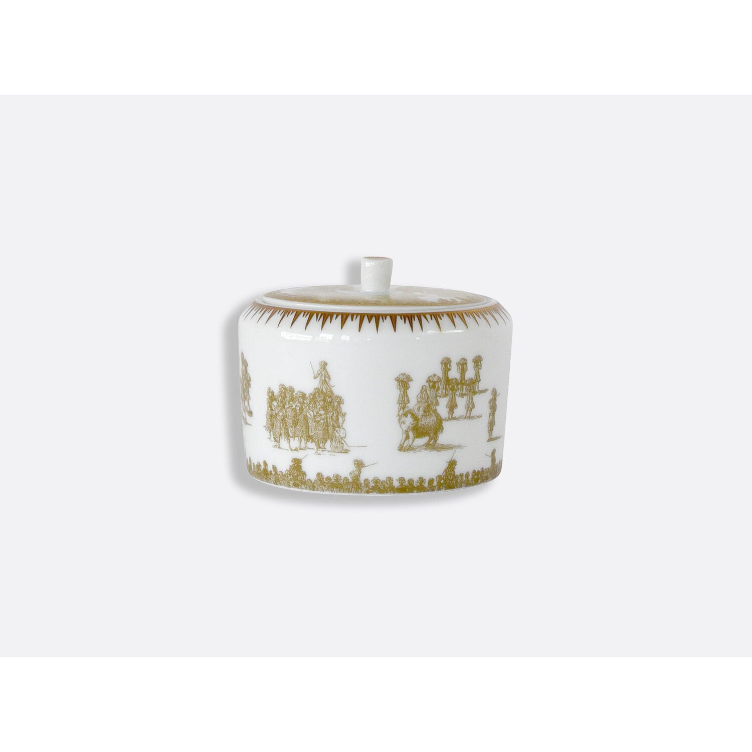 Bernardaud Sugar bowl 5 oz, Limoges porcelain, Versailles Enchanté collection, on a white background