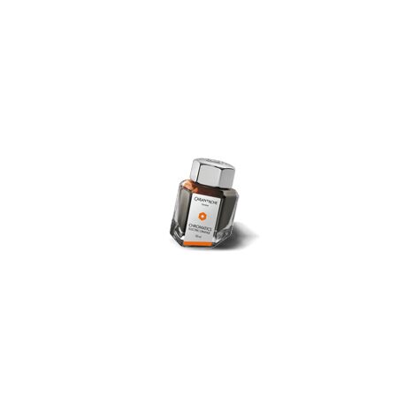 Caran d'Ache Chromatics Ink Bottle, Electric Orange, 50 ml on a white background