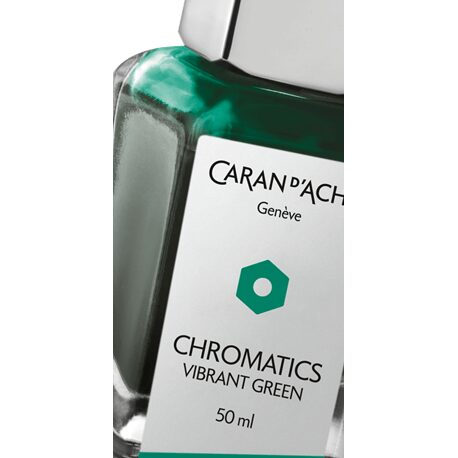 Caran d'Ache Chromatics Ink Bottle, Vibrant Green, 50 ml — detail view 2