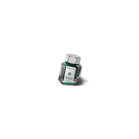 Caran d'Ache Chromatics Ink Bottle, Vibrant Green, 50 ml on a white background
