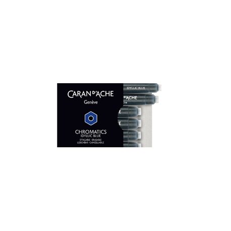 Caran d'Ache Chromatics Ink Cartridges, Idyllic Blue (Box of 6) — detail view 2
