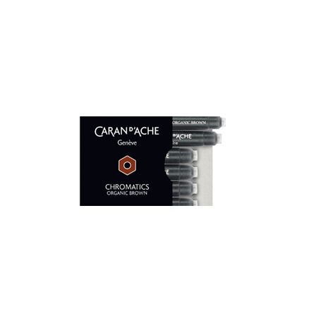 Caran d'Ache Chromatics Ink Cartridges, Organic Brown (Box of 6) — detail view 2