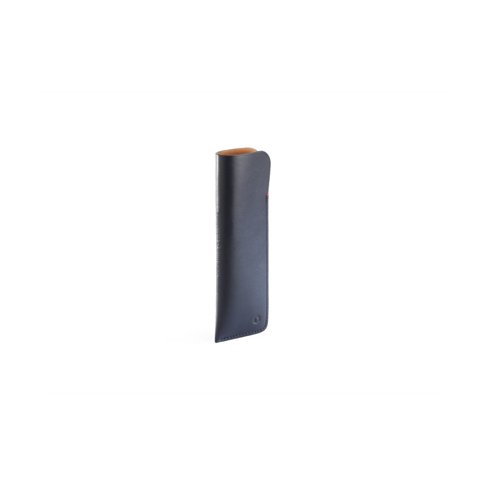 Caran d'Ache Leather Pen Case for 2 Pens, Night Blue — detail view 1