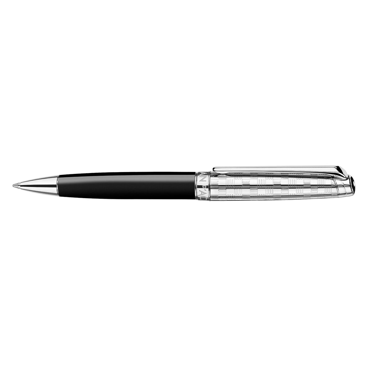 Caran d'Ache Léman Damier Ballpoint Pen & Leather Case Set, detail view 2