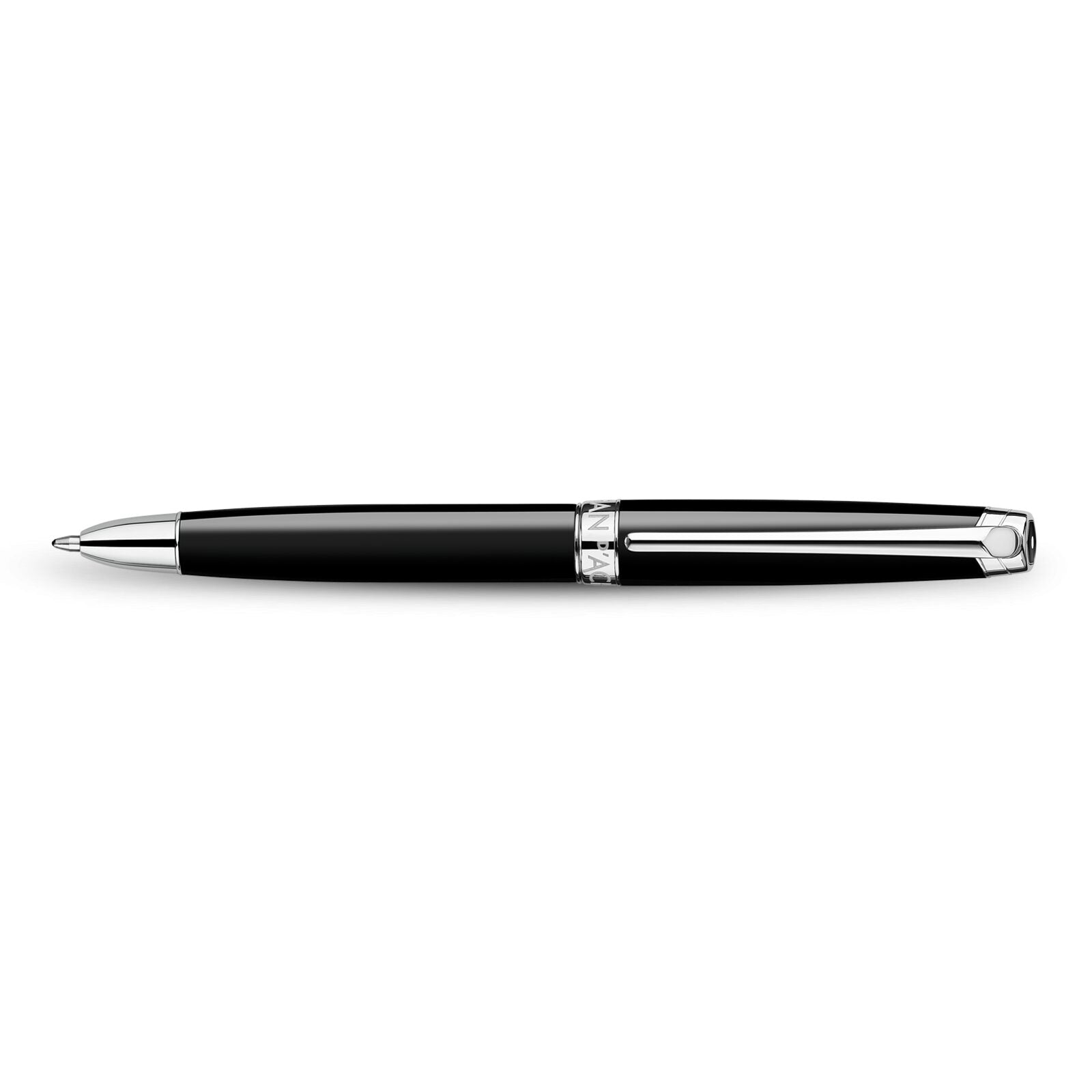 Caran d'Ache Léman Ebony Black Bi-Fonction Ballpoint Pen & Mechanical Pencil, Silver-Plated, Rhodium-Coated — detail view 2