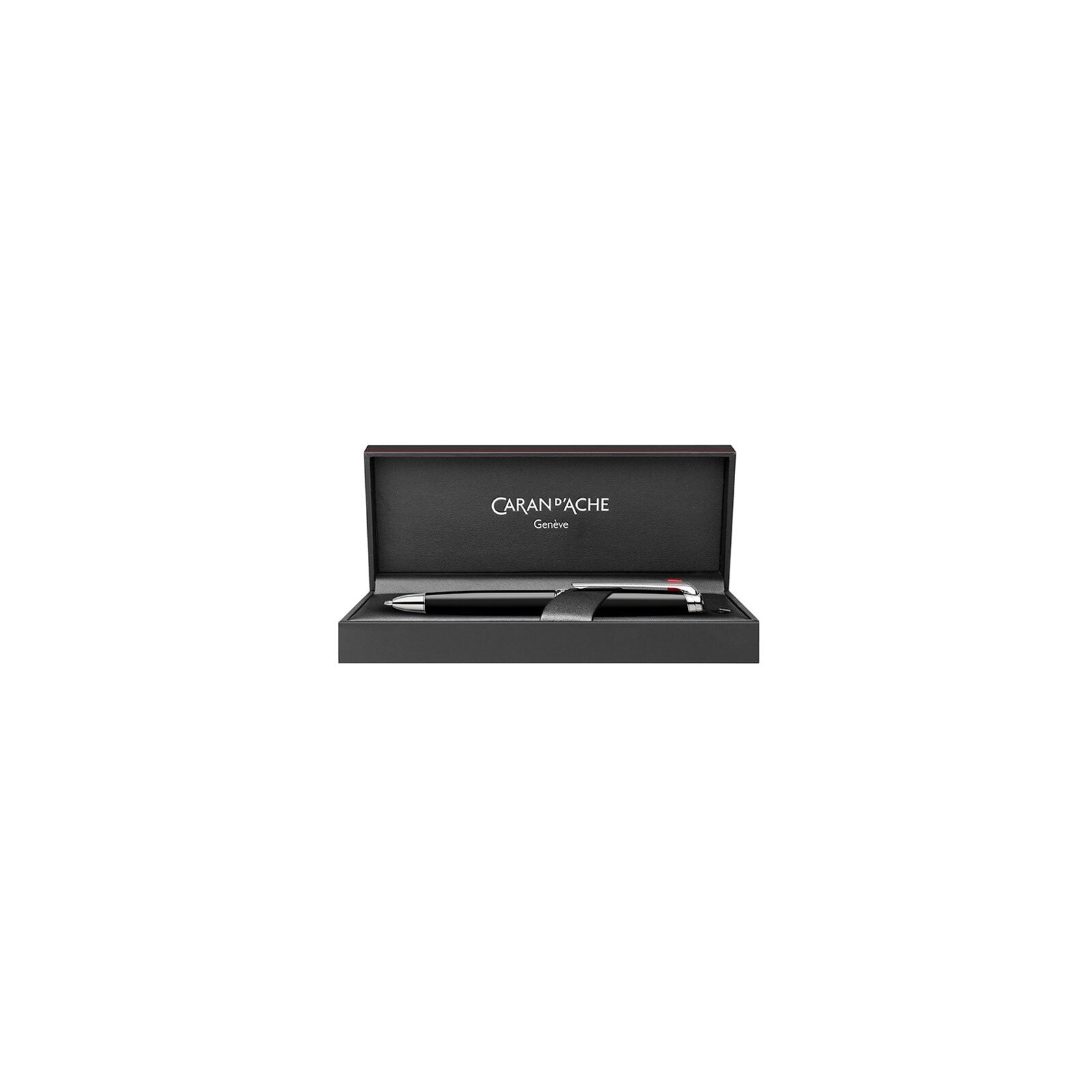 Caran d'Ache Léman Ebony Black Bi-Fonction Ballpoint Pen & Mechanical Pencil, Silver-Plated, Rhodium-Coated — detail view 3