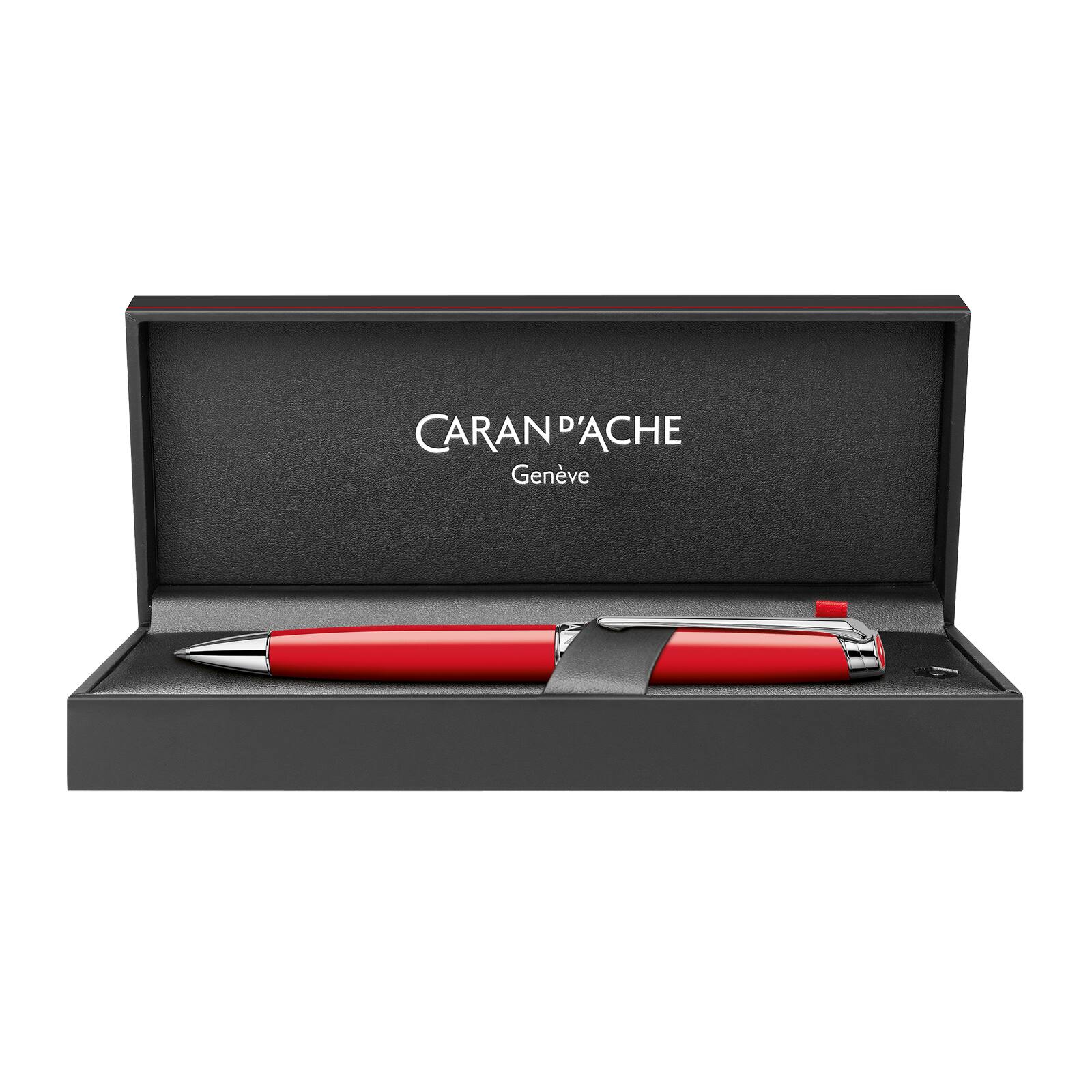 Caran d'Ache Léman Scarlet Red Ballpoint Pen — detail view 2