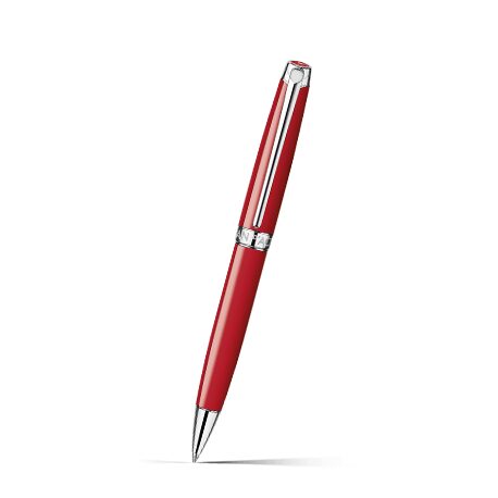 Caran d'Ache Léman Scarlet Red Ballpoint Pen on a white background