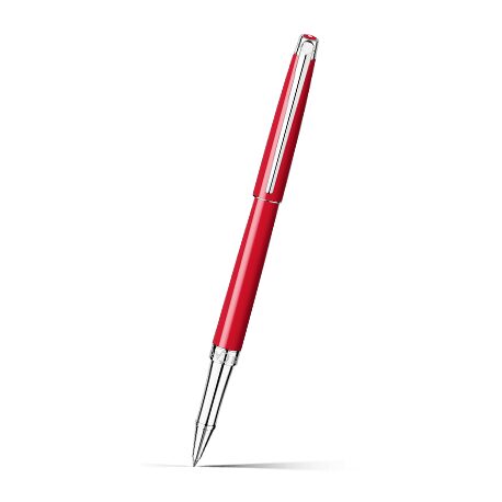 Caran d'Ache Léman Slim Scarlet Red Roller Pen on a white background